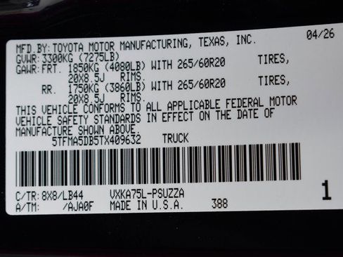 New 2026 Toyota Tundra 1794 Edition AWD/4WD image 17