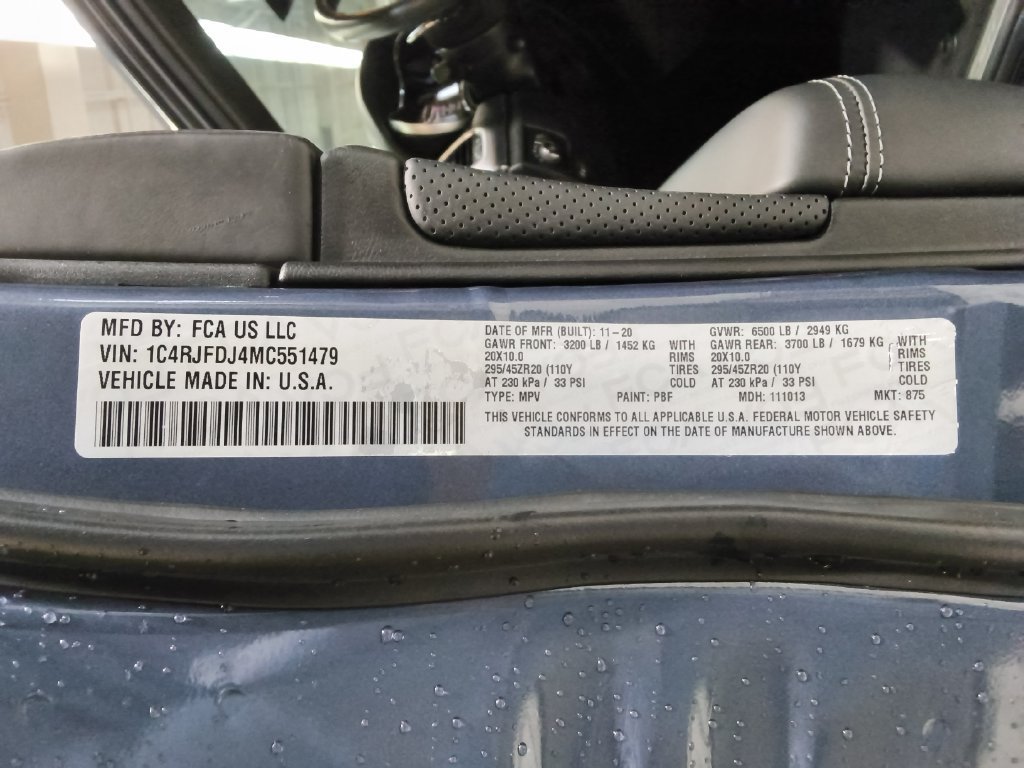 Used 2021 Jeep Grand Cherokee SRT AWD/4WD image 11