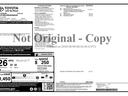 Used 2019 Toyota Avalon XLE w/ Moonroof Package image 51