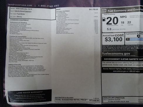 New 2026 Land Rover Defender 110 S image 6