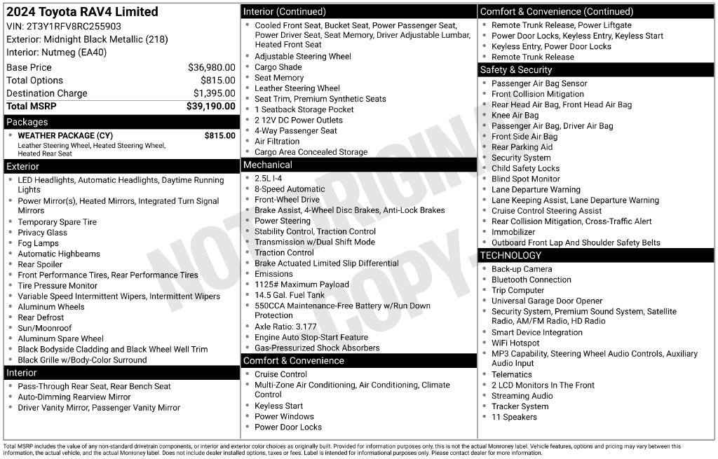 Used 2024 Toyota RAV4 Limited w/ Weather Package FWD image 2