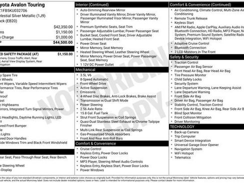 Used 2019 Toyota Avalon Touring w/ Advanced Safety Package image 9