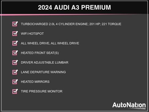 Used 2024 Audi A3 2.0T Premium w/ Convenience Package AWD/4WD image 3