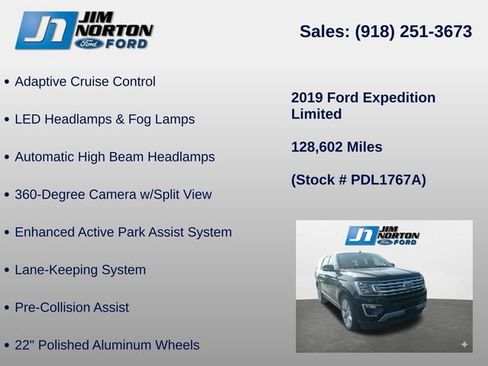 Used 2019 Ford Expedition Limited w/ Equipment Group 302A AWD/4WD image 15