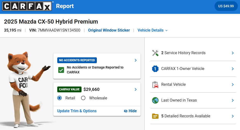 Used 2025 MAZDA CX-50 AWD 2.5 Hybrid w/ Premium Pkg image 35