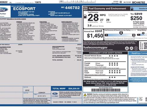 Used 2021 Ford EcoSport SE w/ SE Convenience Package image 5