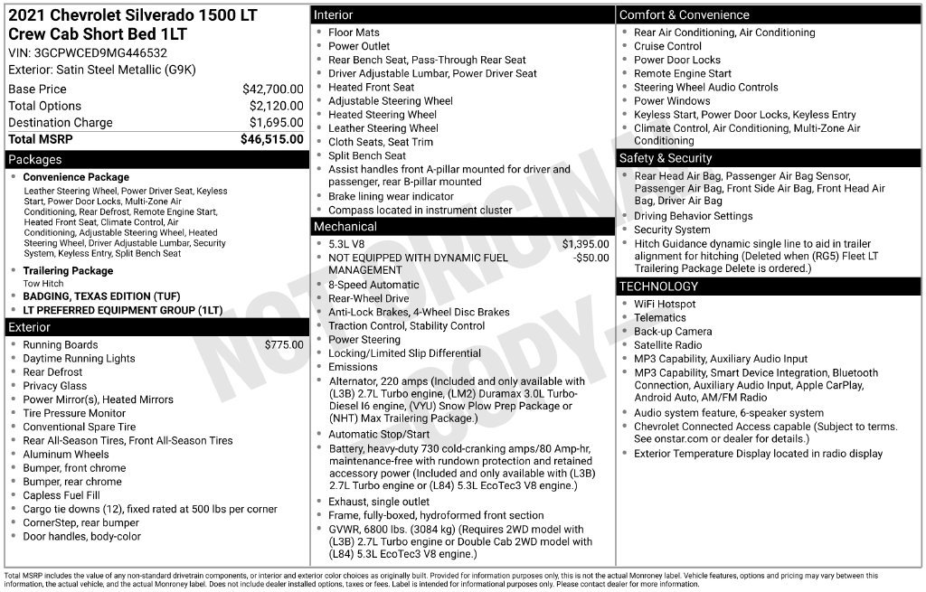 Used 2021 Chevrolet Silverado 1500 LT RWD image 2