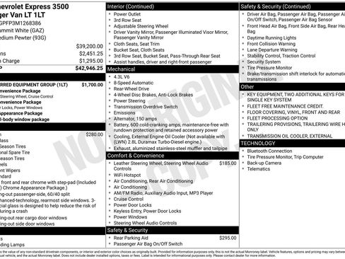 Used 2021 Chevrolet Express 3500 LT w/ LT Preferred Equipment Group RWD image 24
