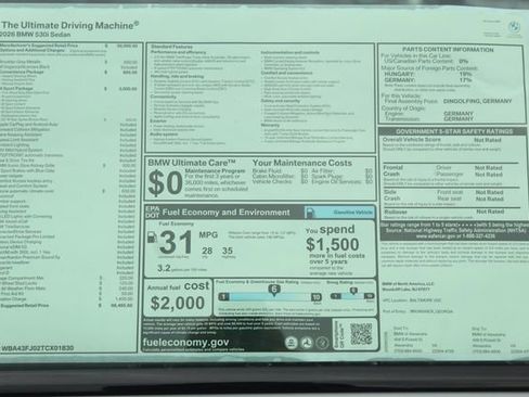 New 2026 BMW 530i w/ M Sport Package image 2
