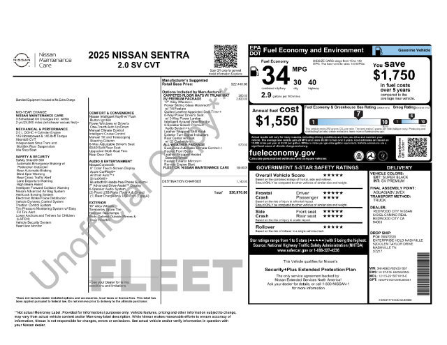 Used 2025 Nissan Sentra SV w/ SV Premium Package FWD image 7