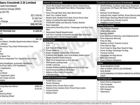 Used 2019 Subaru Crosstrek 2.0i Limited w/ Moonroof Package image 4