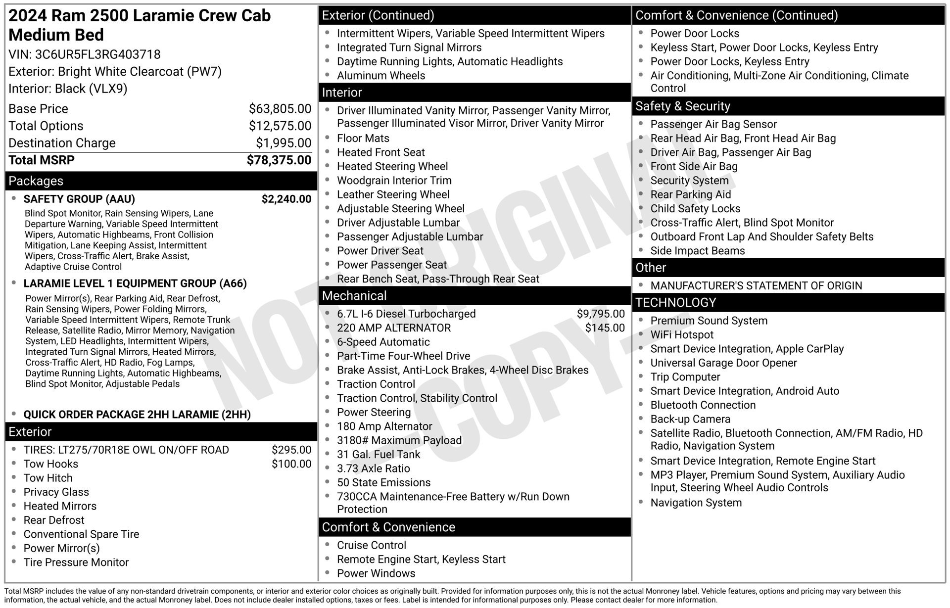 Used 2024 RAM 2500 Laramie w/ Safety Group AWD/4WD image 61