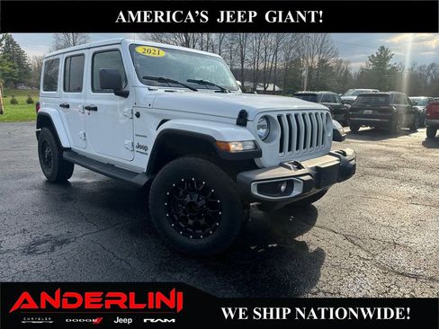 Used 2021 Jeep Wrangler Unlimited Sahara w/ Uconnect 4C Nav & Sound Group AWD/4WD image 1