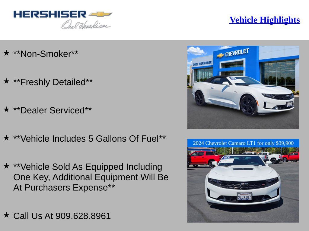 Used 2024 Chevrolet Camaro LT w/ RS Package RWD image 2