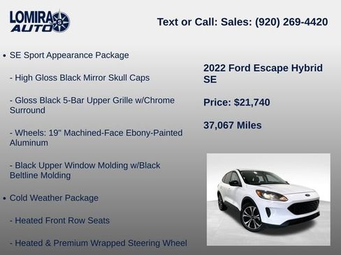 Used 2022 Ford Escape SE w/ SE Sport Appearance Package AWD/4WD image 14