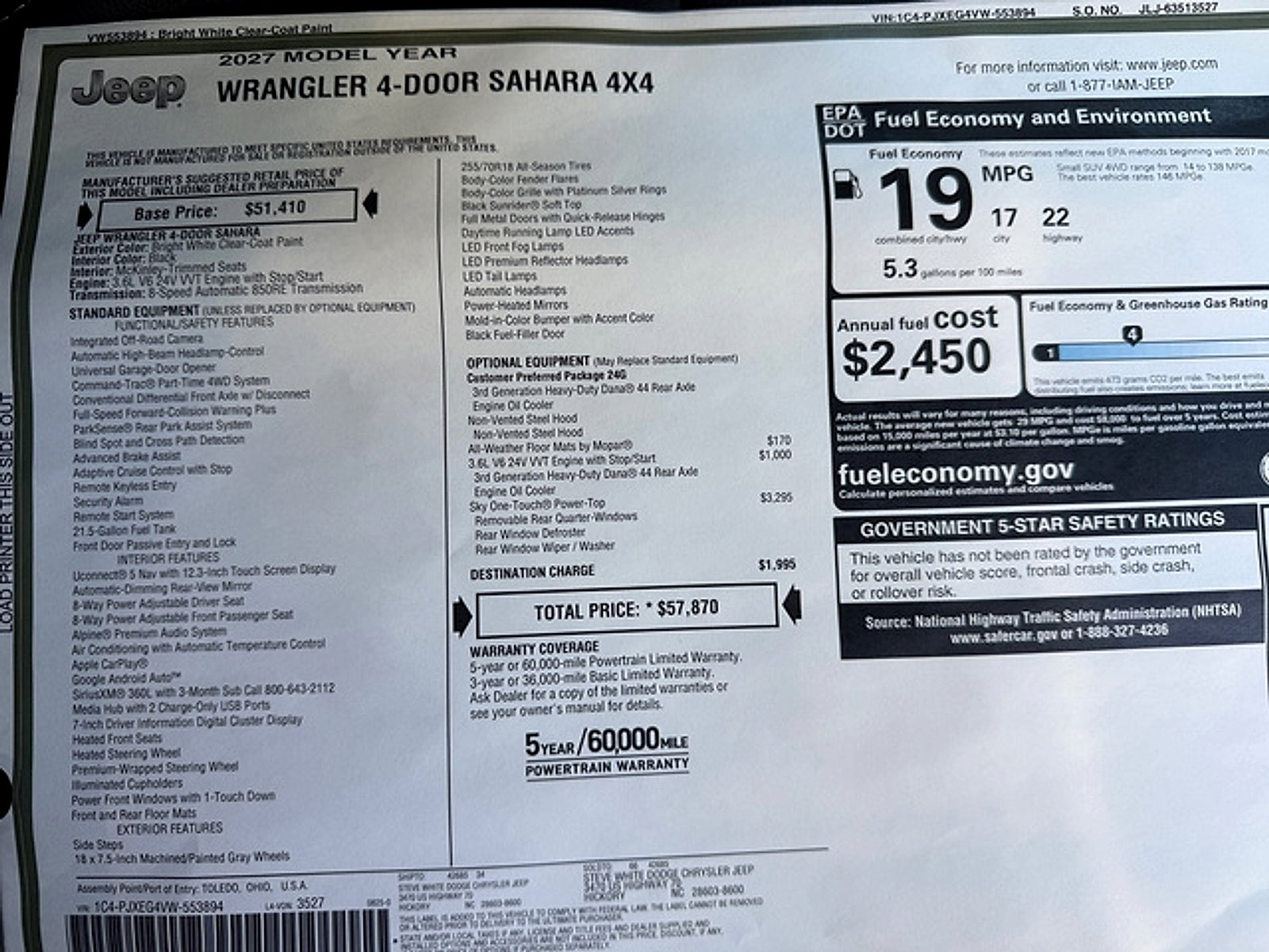 New 2027 Jeep Wrangler Unlimited Sahara AWD/4WD image 30
