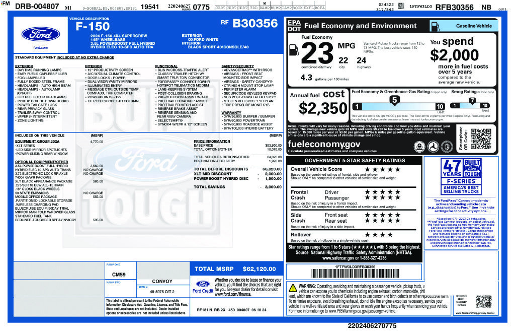 Used 2024 Ford F150 XLT w/ Equipment Group 302A MID AWD/4WD image 36