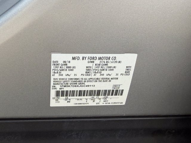 Used 2018 Ford Explorer XLT w/ Equipment Group 201A FWD image 30