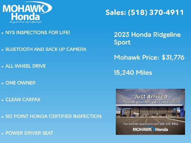 Certified 2023 Honda Ridgeline Sport image 2