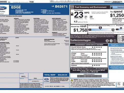 Used 2020 Ford Edge SEL w/ Convenience Package AWD/4WD image 3