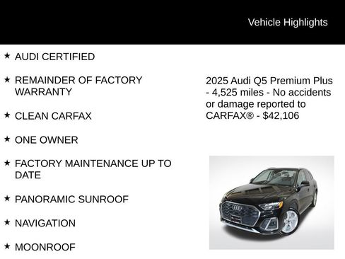 Certified 2025 Audi Q5 2.0T Premium Plus w/ Premium Plus Package image 9