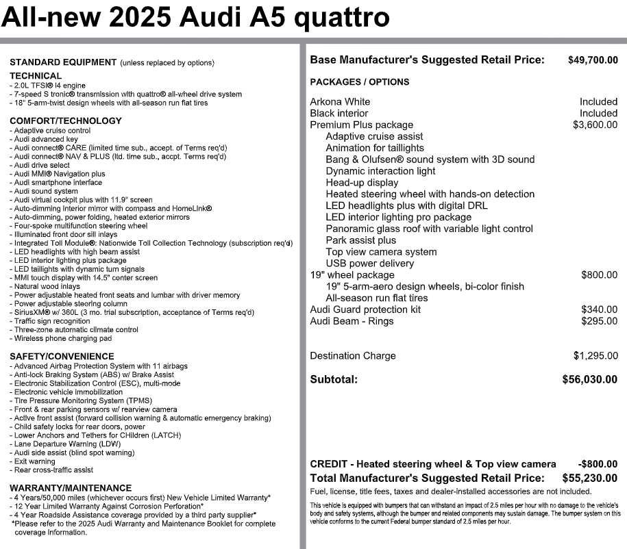 Used 2025 Audi A5 Premium Plus AWD/4WD image 3
