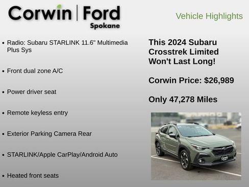 Used 2024 Subaru Crosstrek 2.5i Limited w/ Crosstrek Mirror Package AWD/4WD image 6