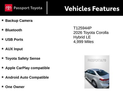 Used 2026 Toyota Corolla LE FWD image 8