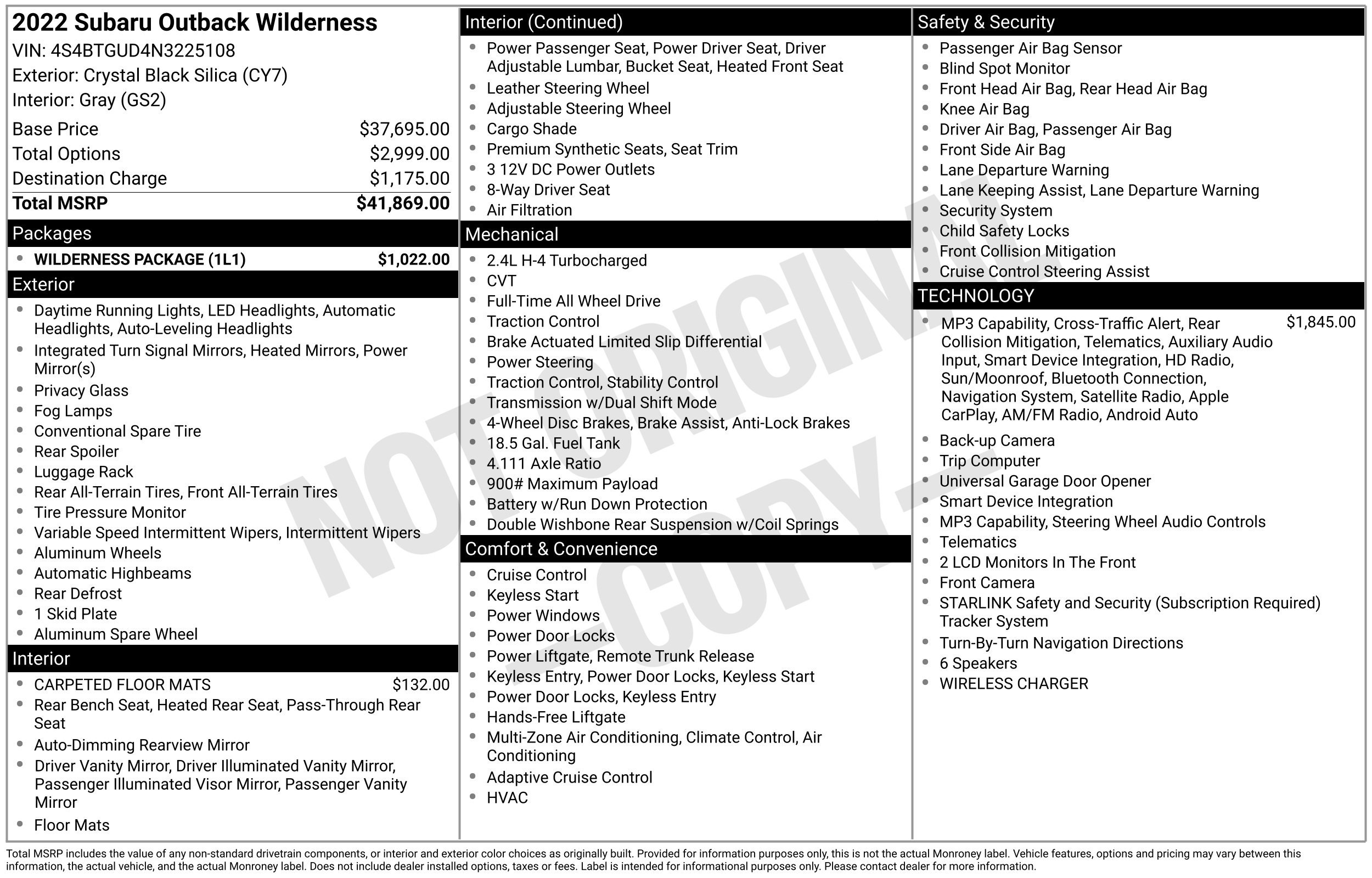 Used 2022 Subaru Outback Wilderness w/ Wilderness Package AWD/4WD image 46