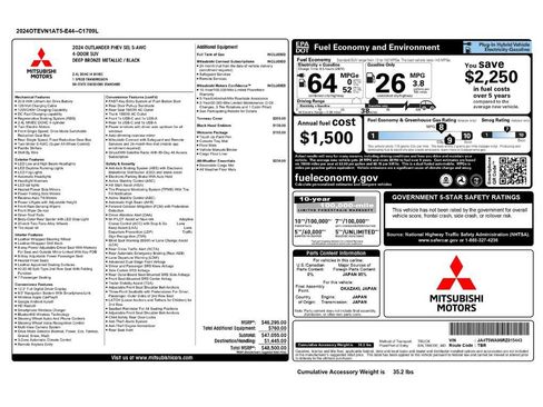 Used 2024 Mitsubishi Outlander SEL Black Edition AWD/4WD image 2
