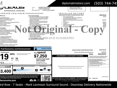 Used 2024 Lexus LX 600 4WD w/ Interior Upgrade Package image 2