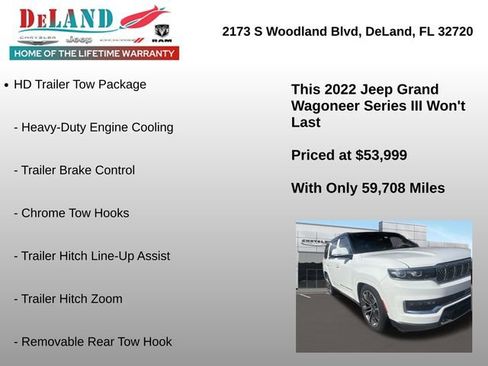 Used 2022 Jeep Grand Wagoneer Series III w/ Rear Seat Video Group 1 AWD/4WD image 2