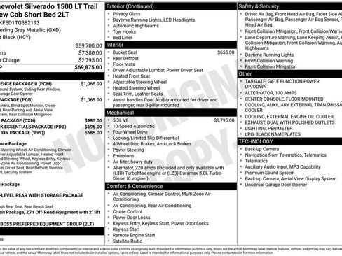 New 2026 Chevrolet Silverado 1500 LT Trail Boss w/ Safety Package AWD/4WD image 11