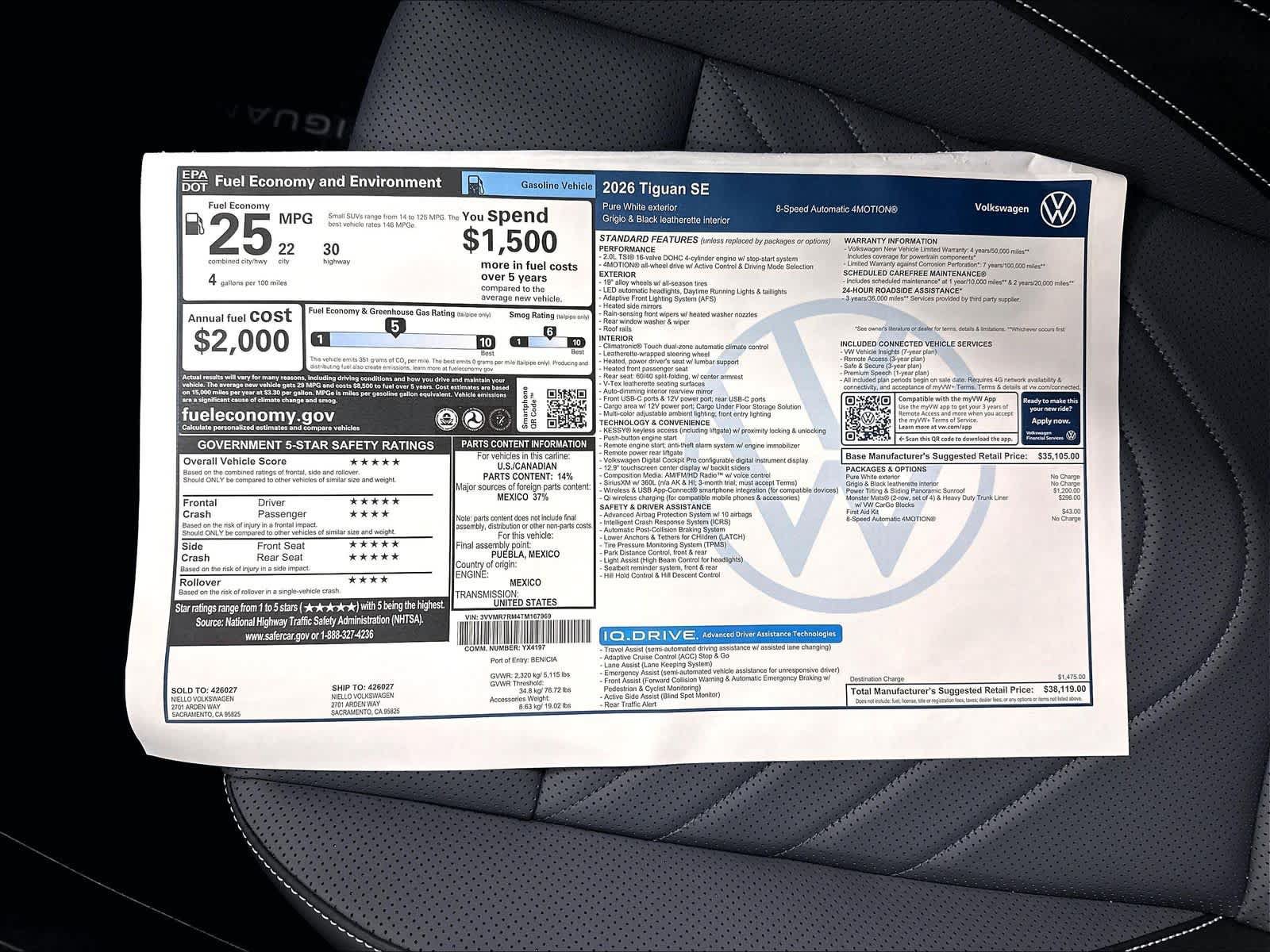 New 2026 Volkswagen Tiguan SE AWD/4WD image 14