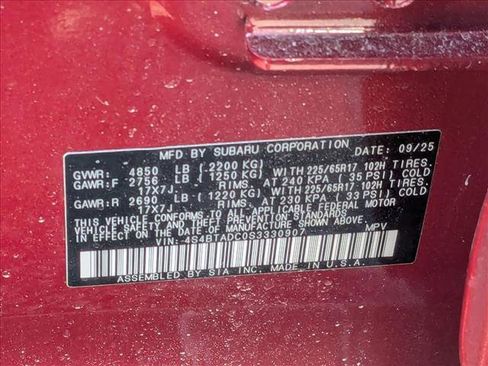 Certified 2025 Subaru Outback Premium image 14