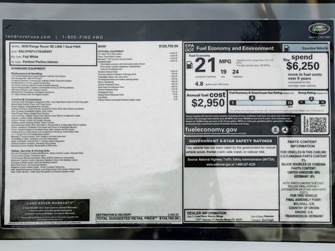 New 2026 Land Rover Range Rover Long Wheelbase SE AWD/4WD image 44