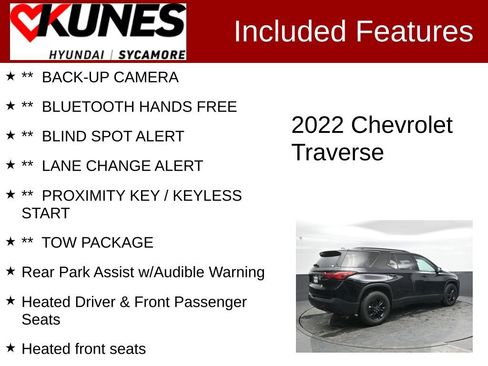 Used 2022 Chevrolet Traverse LT w/ Midnight/Sport Edition image 2