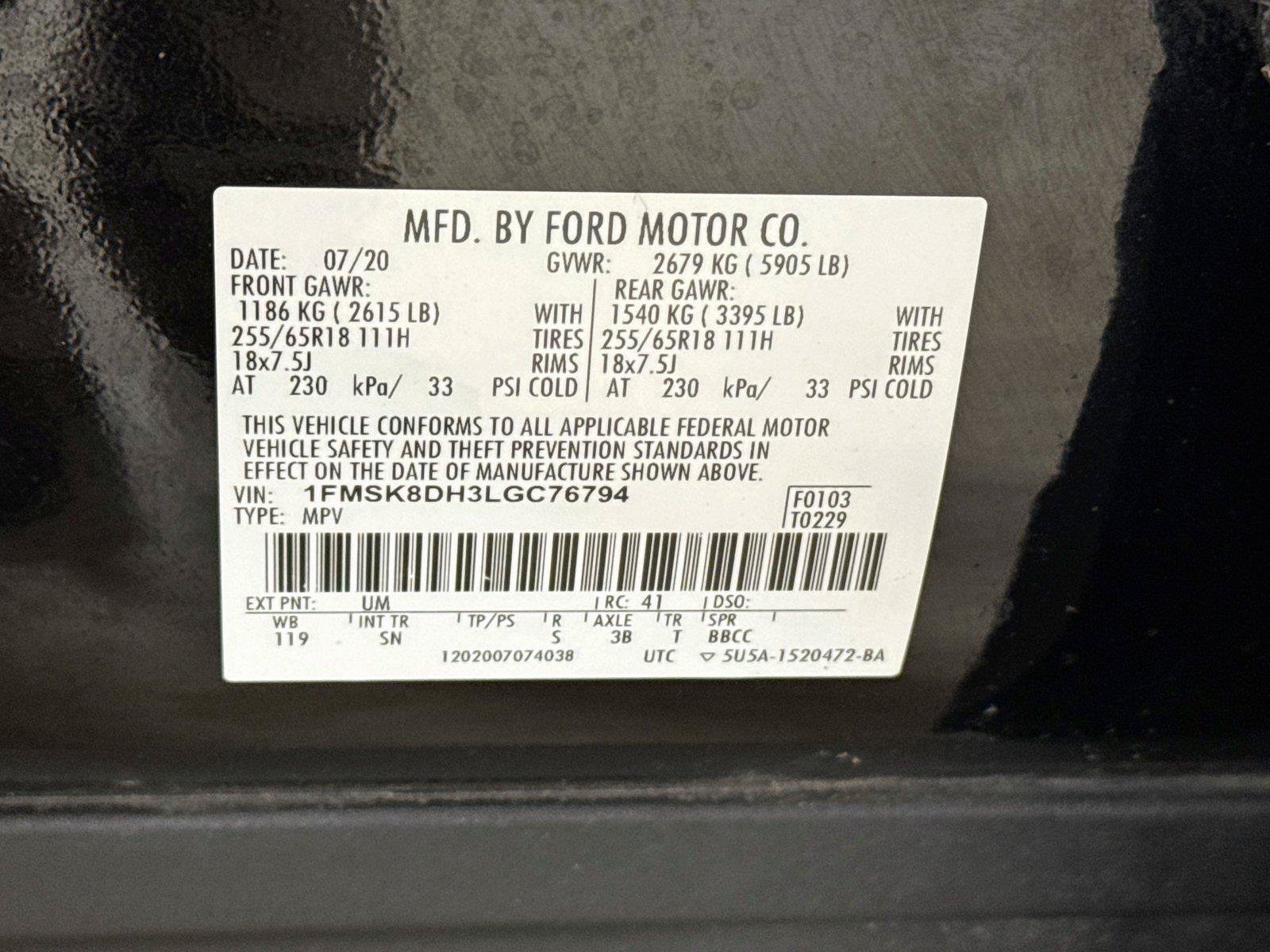Used 2020 Ford Explorer XLT w/ Equipment Group 202A AWD/4WD image 23