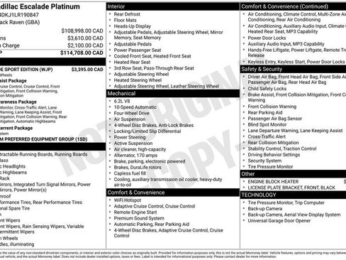 Used 2020 Cadillac Escalade Platinum w/ Escalade Sport Edition image 14