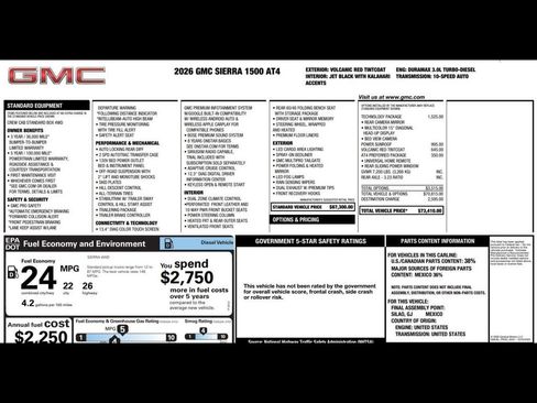 Used 2026 GMC Sierra 1500 AT4 w/ Technology Package AWD/4WD image 3