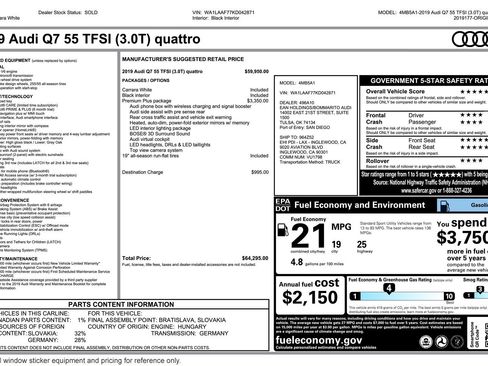 Used 2019 Audi Q7 3.0T Premium Plus AWD/4WD image 2