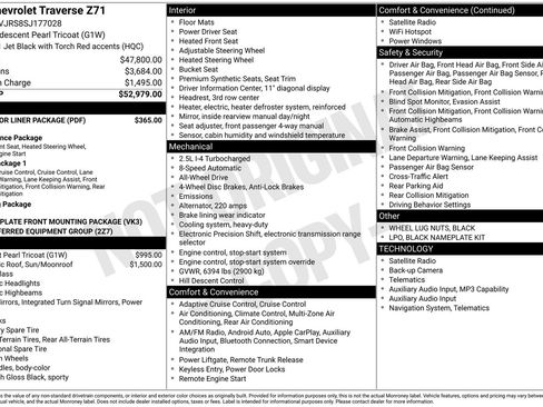 Used 2025 Chevrolet Traverse Z71 w/ LPO, Floor Liner Package AWD/4WD image 30