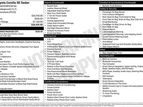Used 2025 Toyota Corolla SE w/ Convenience Package FWD image 3