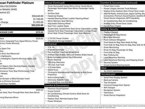 Certified 2025 Nissan Pathfinder Platinum w/ Cargo Package AWD/4WD image 6