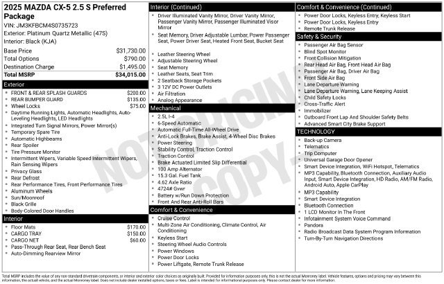 Certified 2025 MAZDA CX-5 AWD 2.5 S w/ Preferred Package image 8