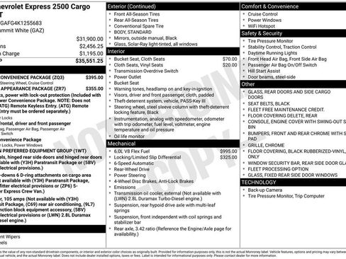 Used 2019 Chevrolet Express 2500 w/ Driver Convenience Package image 4