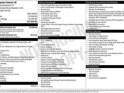 Used 2025 Toyota Camry LE w/ Convenience Package FWD image 30