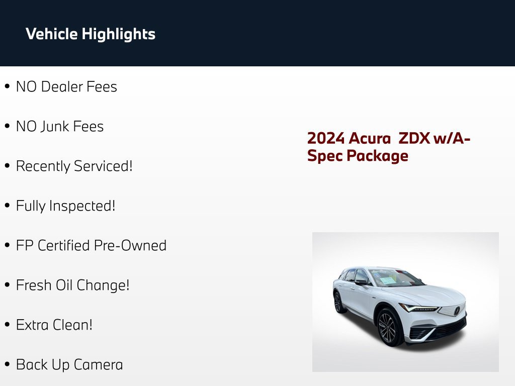 Used 2024 Acura ZDX A-Spec RWD image 76
