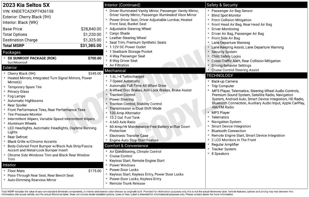 Certified 2023 Kia Seltos SX w/ SX Sunroof Package AWD/4WD image 6