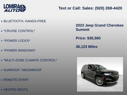 Used 2023 Jeep Grand Cherokee Summit w/ Luxury Tech Group V AWD/4WD image 14
